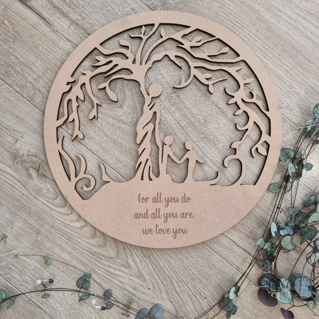 Mother and Children Tree of Life Personalised 1-5 Children - Three - General Signs