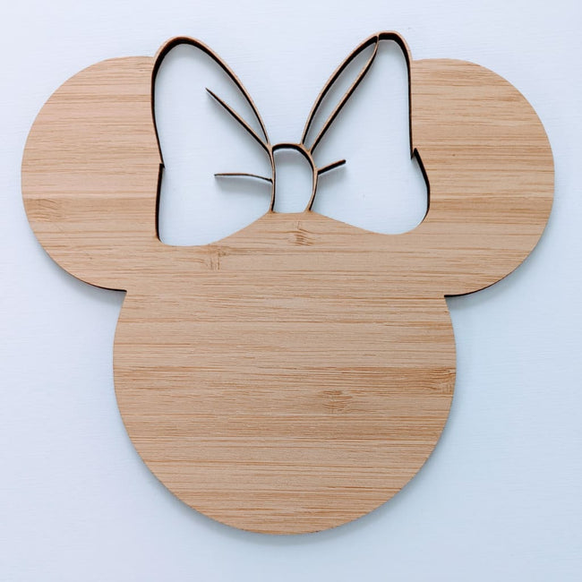 Mouse Head with Bow Shape/Blank - Craft Shape