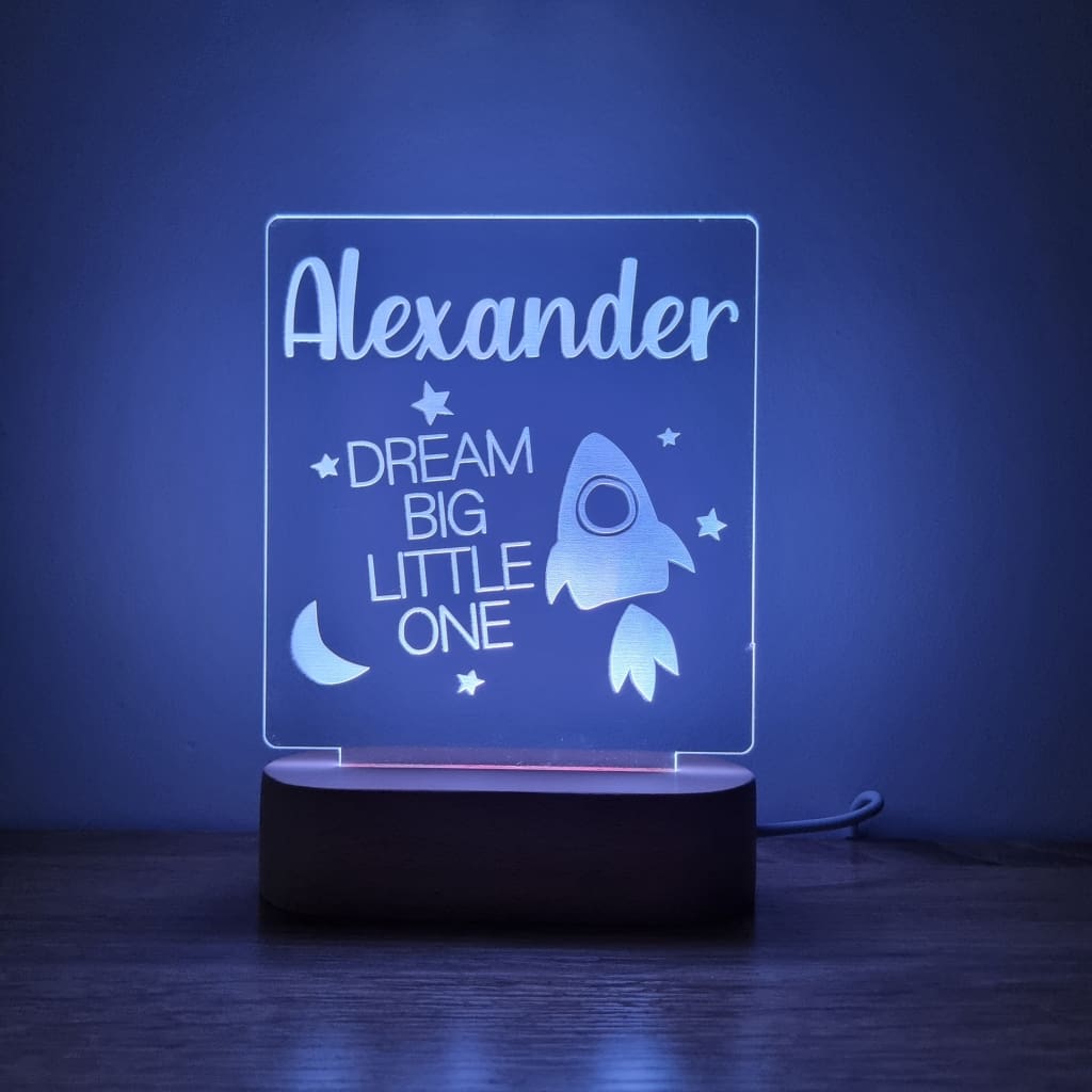 Night Light Dream Big Little One Personalised Name - Night Light