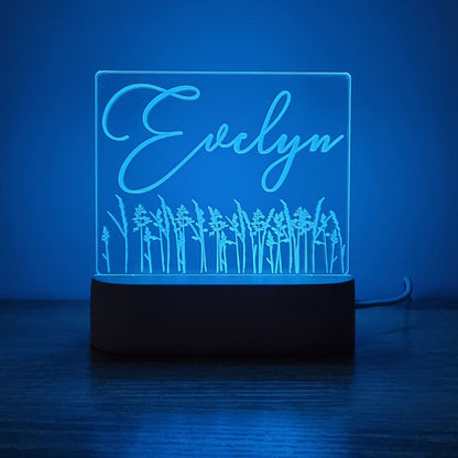 Night Light Wild Flower Personalised Name - Night Light