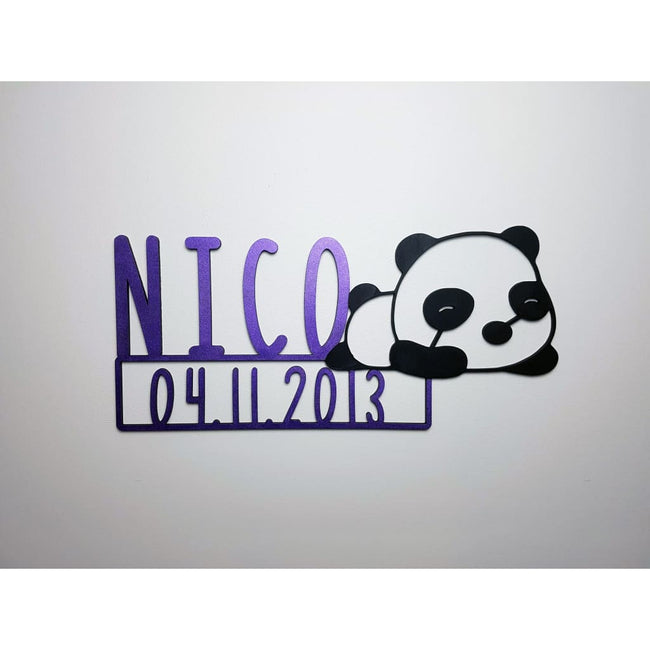 Panda Name Plaque with Free Personalisation - Laser Cut Name Plaque