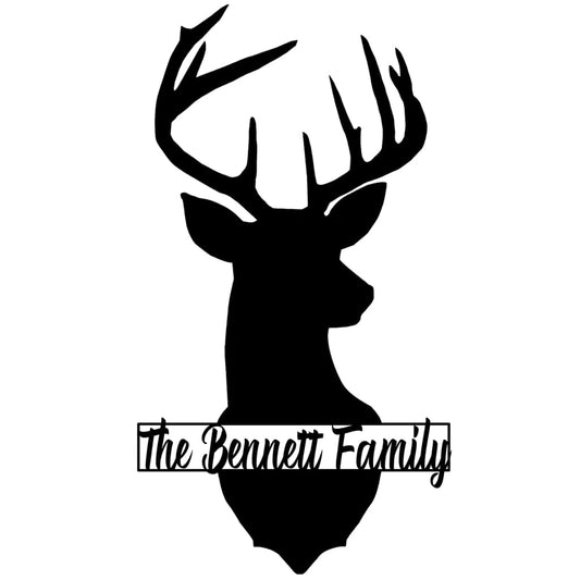 Personalised Stag Laser Cut Wood Nude - Laser Cut Name Plaque