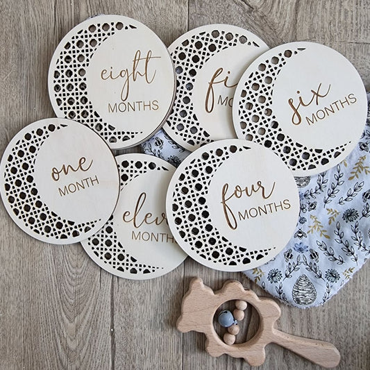 Rattan Milestone Cards Set - Baby