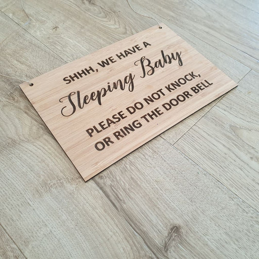 Sleeping Baby Bamboo sign
