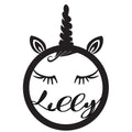 Unicorn Face With Personalised Name Nude - Laser Cut Name Plaque
