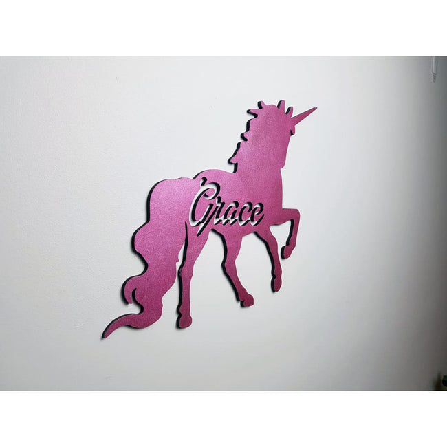 Unicorn Name Wooden Plaque with Free Personalisation - Laser Cut Name Plaque